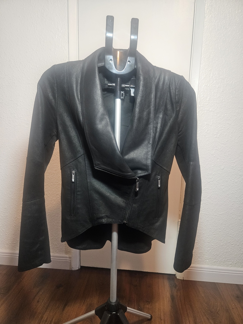 Black Draped Collar Women’s Jacket